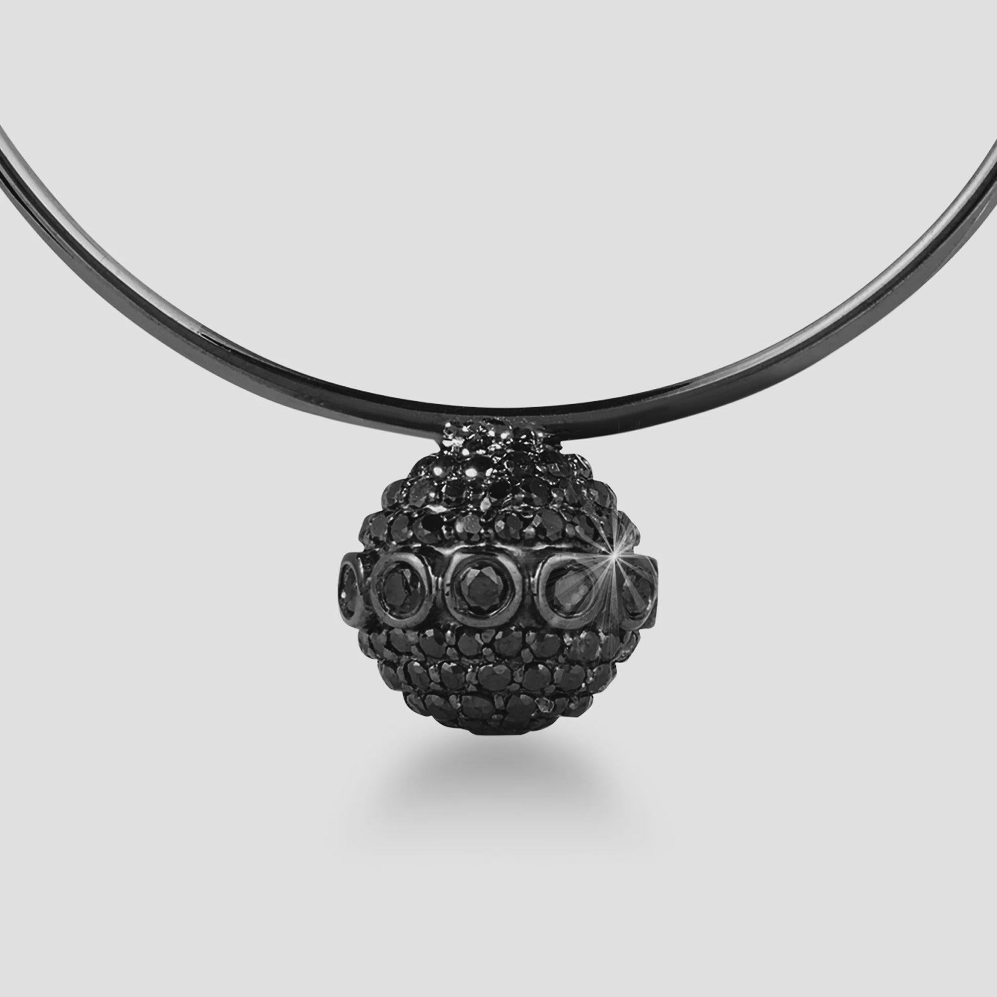 Video_Black_Hoops_18K_Black_Gold_Black_Diamond_Orb_Earrings